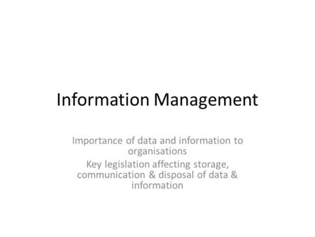 Information Management