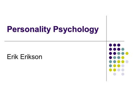 Personality Psychology