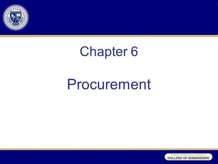 Chapter 6 Procurement.