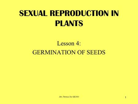 SEXUAL REPRODUCTION IN PLANTS