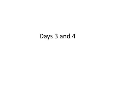 Days 3 and 4. Graphic Organizer Using the yellow paper, make a 4-door foldable Leave the 4 doors blank On the inside, draw a line in the creases on the.