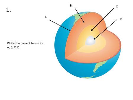 B C 1. A D Write the correct terms for A, B, C, D.