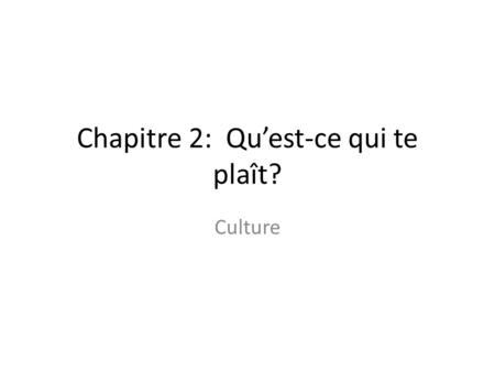 Chapitre 2: Qu’est-ce qui te plaît? Culture. The Jardin du Luxembourg, or the Luxembourg Garden, located in the6th arrondissement of Paris, was created.