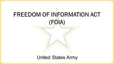 FREEDOM OF INFORMATION ACT