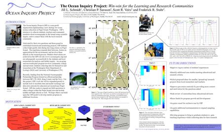 The Ocean Inquiry Project (OIP) is a non-profit organization implementing a new strategy for ocean science education in Puget Sound, Washington. OIP’s.