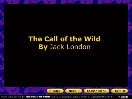 The Call of the Wild By Jack London