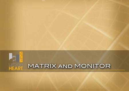 Objectives -To understand the steps in generating the MATRIX and MONITOR. -To show that the MATRIX and MONITOR can reveal the types of health equity problems.