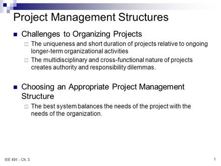 Project Management Structures