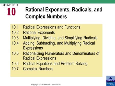 Rational Exponents, Radicals, and Complex Numbers