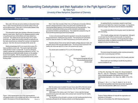 Introduction and History Self-Assembling Carbohydrates and their Application in the Fight Against Cancer By: Kelly Hunt University of New Hampshire, Department.