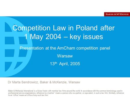 Competition Law in Poland after 1 May 2004 – key issues