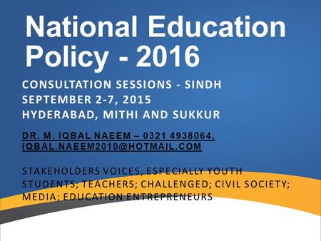 National Education Policy