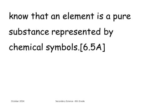 Secondary Science - 6th Grade