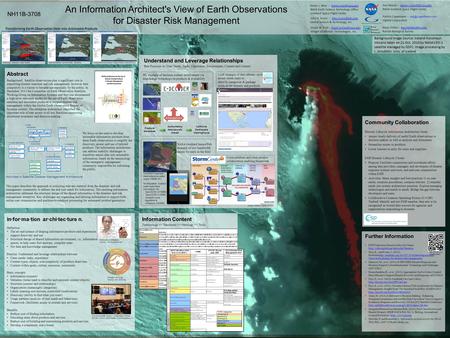 An Information Architect's View of Earth Observations for Disaster Risk Management NH11B-3708 We focus on the need to develop actionable information products.