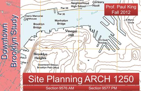 Site Planning ARCH 1250 FALL 2012FALL 2012Prof.Paul.King NYC COLLEGE OF TECHNOLOGY Downtown Brooklyn Study Site Planning ARCH 1250 Prof. Paul King Fall.