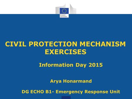 CIVIL PROTECTION MECHANISM EXERCISES