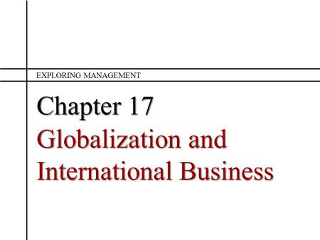 Globalization and International Business