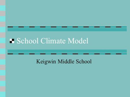 School Climate Model Keigwin Middle School. Effective Behavioral Support This is a model in which students are taught the expected behavior that has been.