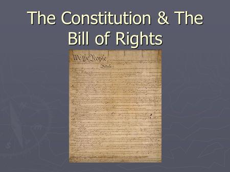 The Constitution & The Bill of Rights. Victory! = Independence Achieved.