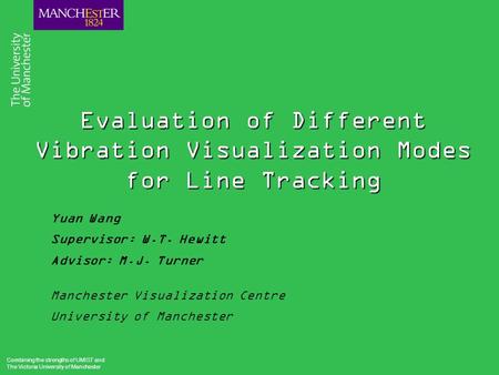 Combining the strengths of UMIST and The Victoria University of Manchester Evaluation of Different Vibration Visualization Modes for Line Tracking Yuan.