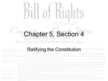 Ratifying the Constitution