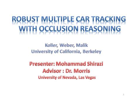 1. Introduction Motion Segmentation The Affine Motion Model Contour Extraction & Shape Estimation Recursive Shape Estimation & Motion Estimation Occlusion.