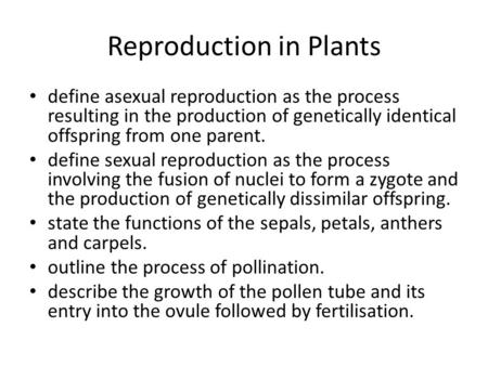 Reproduction in Plants