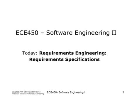 ECE450 – Software Engineering II