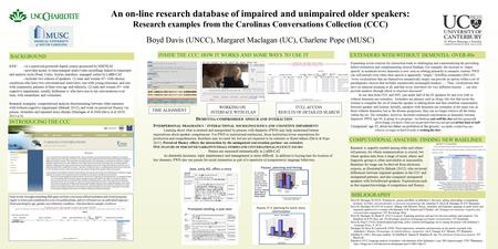 D EMENTIA - COMPROMISED SPEECH AND INTERACTION I NTERPERSONAL PRAGMATICS / INTERACTIONAL SOCIOLINGUISTICS AND COGNITIVE IMPAIRMENT : Learning about what.