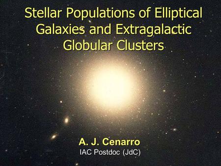 Stellar Populations of Elliptical Galaxies and Extragalactic Globular Clusters A. J. Cenarro IAC Postdoc (JdC)