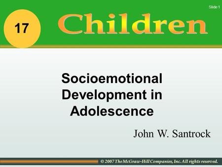 Socioemotional Development in Adolescence