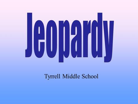 Tyrrell Middle School. 100 200 400 300 400 Bully, Bystander or Victim? Pieces of the Bullying Puzzle Forms of Bullying Potpourri 300 200 400 200 100 500.