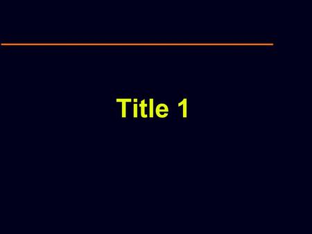 Title 1. What is Title 1?  A federal program to help all students get a good education and meet academic standards.  Part of the Elementary and Secondary.