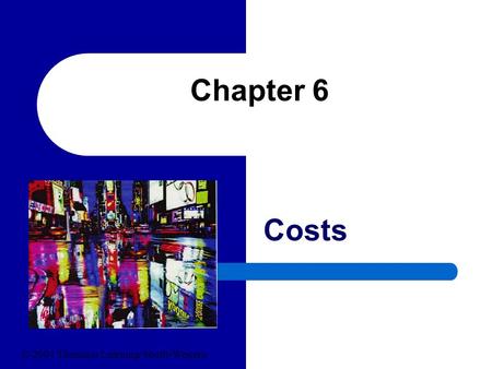 Chapter 6 Costs © 2004 Thomson Learning/South-Western.