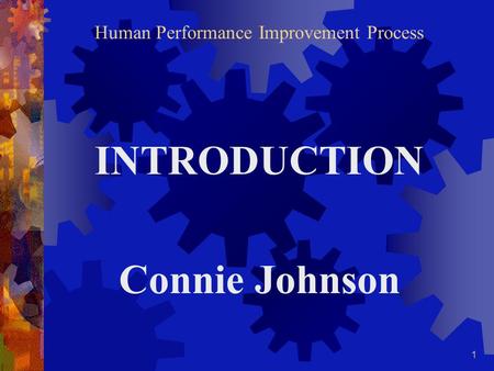 1 Human Performance Improvement Process INTRODUCTION Connie Johnson.