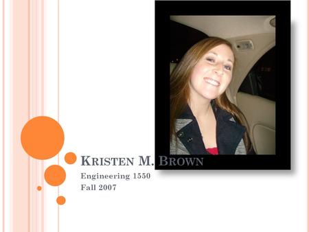 K RISTEN M. B ROWN Engineering 1550 Fall 2007. A DAY IN THE LIFE OF ME. SundayMondayTuesdayWednes day Thurs.Fri.Sat. WorkROTC P.T. 6:30 ROTC Lab 8:30.