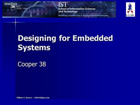 William H. Bowers – Designing for Embedded Systems Cooper 38.