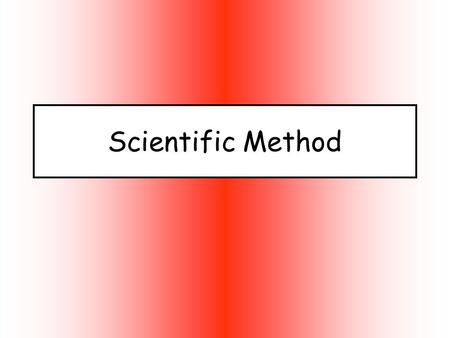 Scientific Method.