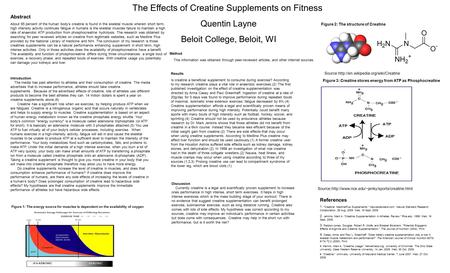 References 1. Creatine: MedlinePlus Supplements. Naturalstandard.com. Natural Standard Research Collaboration, 26 Aug. 2009. Web. 16 Sept. 2009. 2. Jenkins,