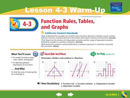 Lesson 4-3 Warm-Up.