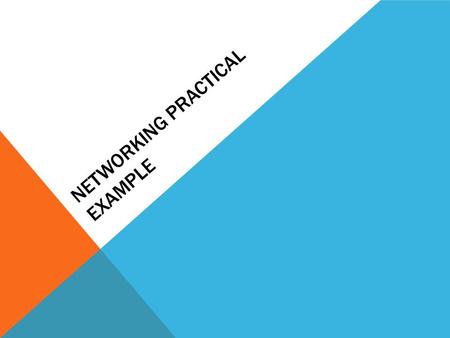 NETWORKING PRACTICAL EXAMPLE. REQUIRED HARDWARE BASICS Network Interface Card Ethernet Cable Client Server.