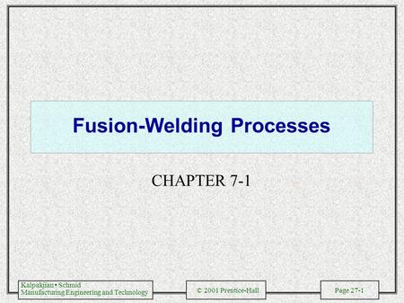 Fusion-Welding Processes