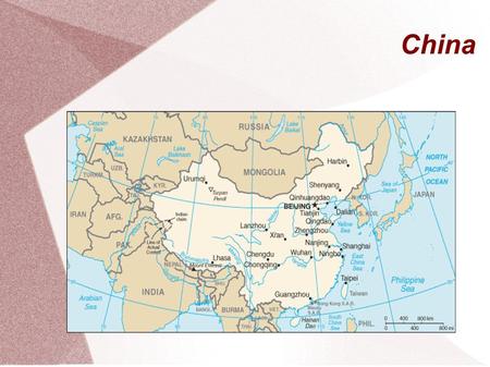 China. Long history 1911: Republic of China Nationalists v. Communists Mao Zedong and the Long March Chinese Revolution of 1949 Mainland China v. Taiwan.