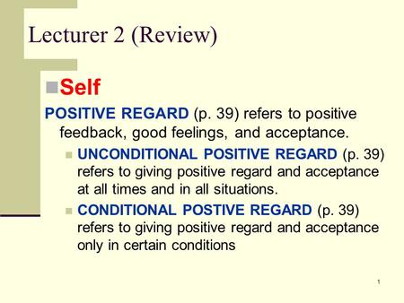 Lecturer 2 (Review) Self