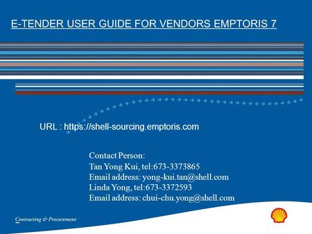 E-TENDER USER GUIDE FOR VENDORS EMPTORIS 7