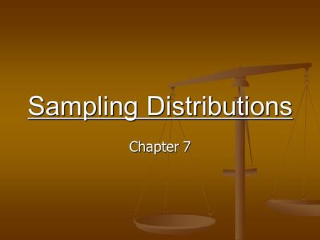 Sampling Distributions