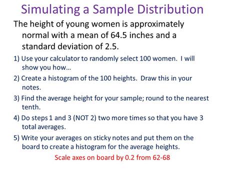 Simulating a Sample Distribution