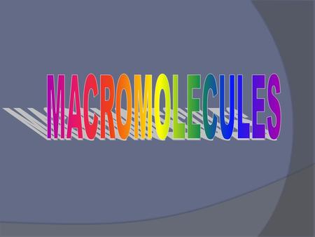 Objectives 1.Describe why macromolecules are important for living organisms. 2. List the 4 types of macromolecules. 3. Compare the structures and functions.