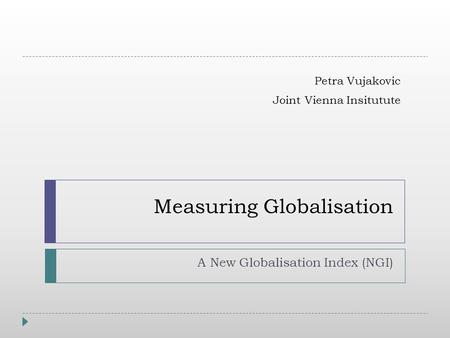 Measuring Globalisation