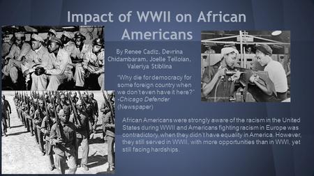 Impact of WWII on African Americans